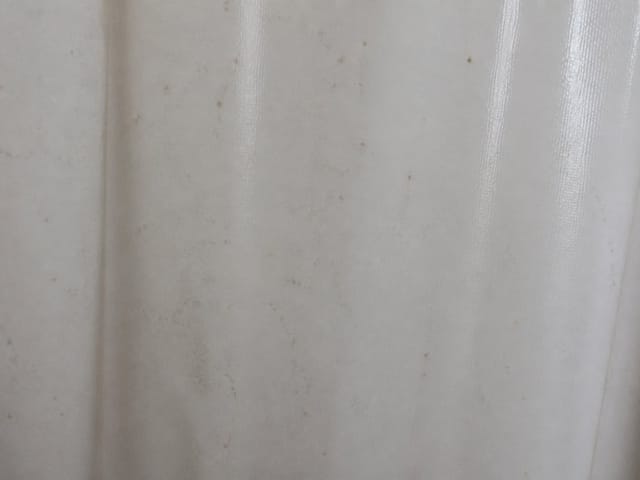 Légère moisissure sur un rideau de douche