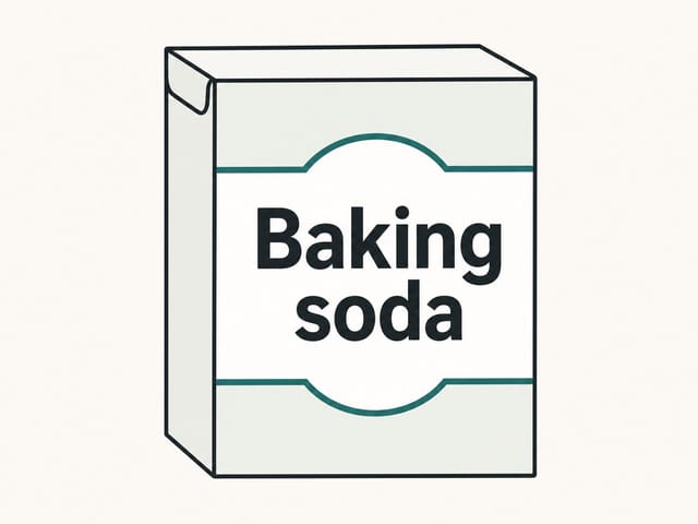 Illustration au trait d'une boîte de bicarbonate de soude