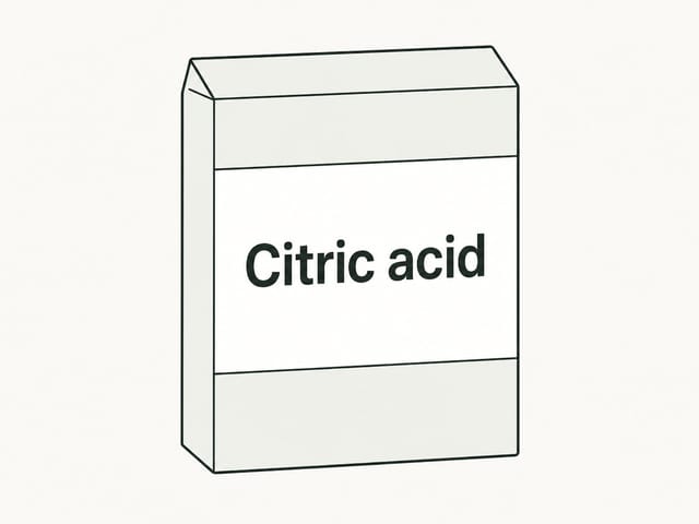 Illustration au trait d'un sachet d'acide citrique