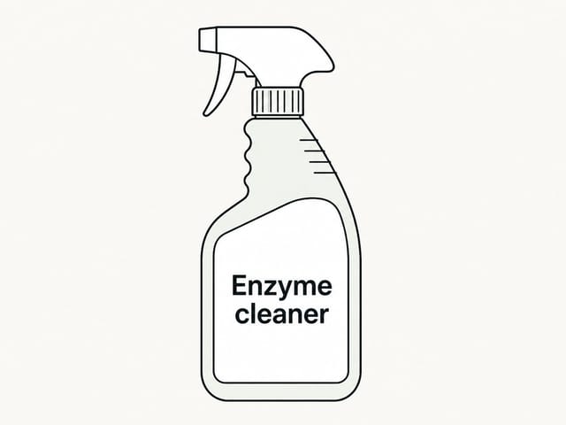 Illustration au trait d'un flacon de nettoyant enzymatique