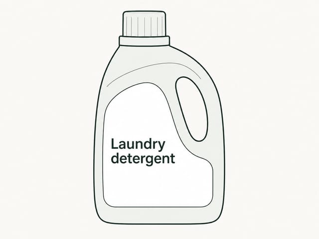 Ilustración lineal de una botella de detergente líquido