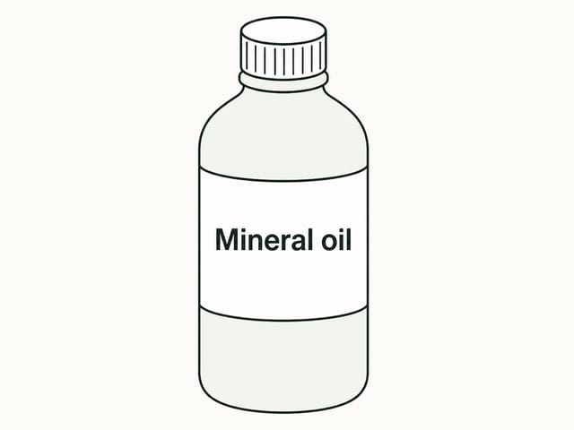 Line illustration of a mineral oil bottle