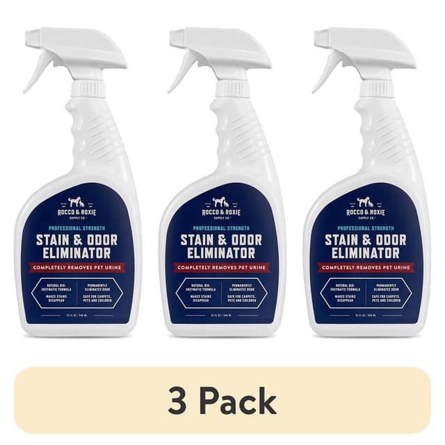白底背景下的 Rocco & Roxie Supply Co. Stain & Odor Eliminator 正面商品图