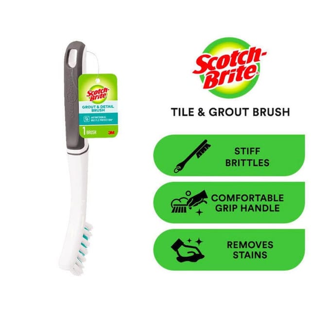 白底背景下的 Scotch-Brite Heavy Duty Grout Brush 正面商品图
