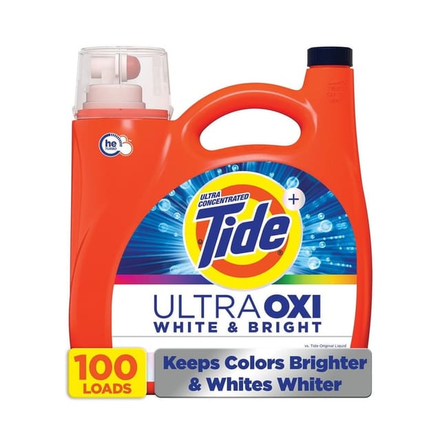 白底背景下的 Tide Ultra OXI Liquid Laundry Detergent 正面商品图