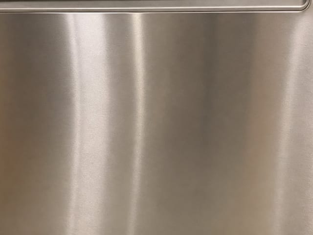 Close-up of a dishwasher door