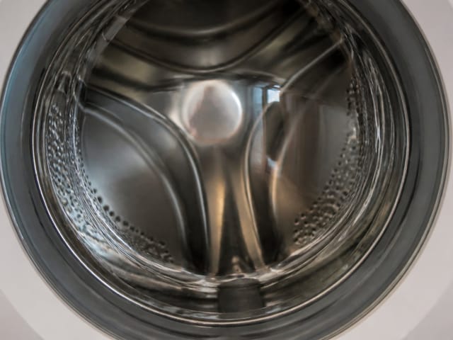 Close-up of a washing machine door