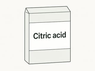 Illustration au trait d'un sachet d'acide citrique