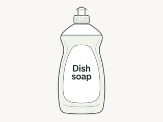 Illustration au trait d'un flacon de liquide vaisselle