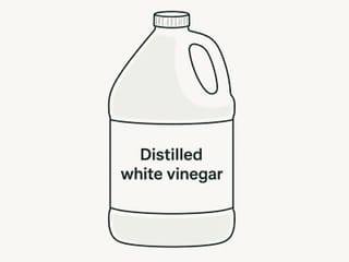Illustration au trait d'un bidon de vinaigre blanc