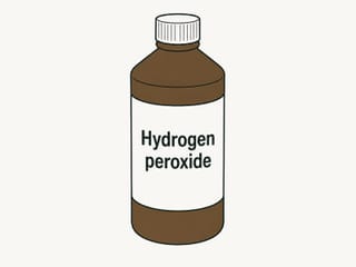 Illustration au trait d'un flacon d'eau oxygénée