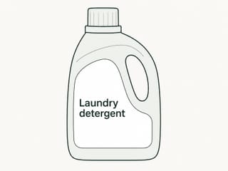 Illustration au trait d'un bidon de lessive liquide