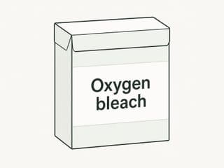 Illustration au trait d'une boîte de blanchissant oxygéné