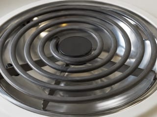 Close-up of an electric coil burner